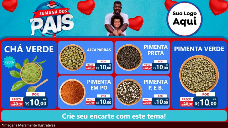 Modelo de TV para TV Horizontal com o tema Semana Dos Pais para Produtos Naturais
