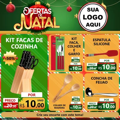 Modelo de Rede Social para Feed Facebook com o tema Ofertas de Natal para Utilidades Domésticas