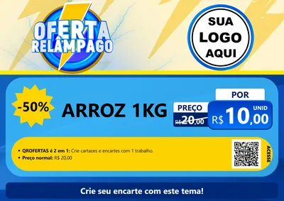 Modelo de Cartaz para Cartaz A4 Horizontal com o tema Oferta Relâmpago para Supermercado