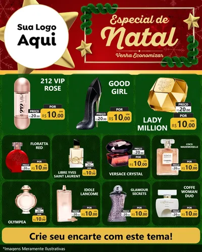 Modelo de Rede Social para Feed Instagram com o tema Especial de Natal para Perfumes