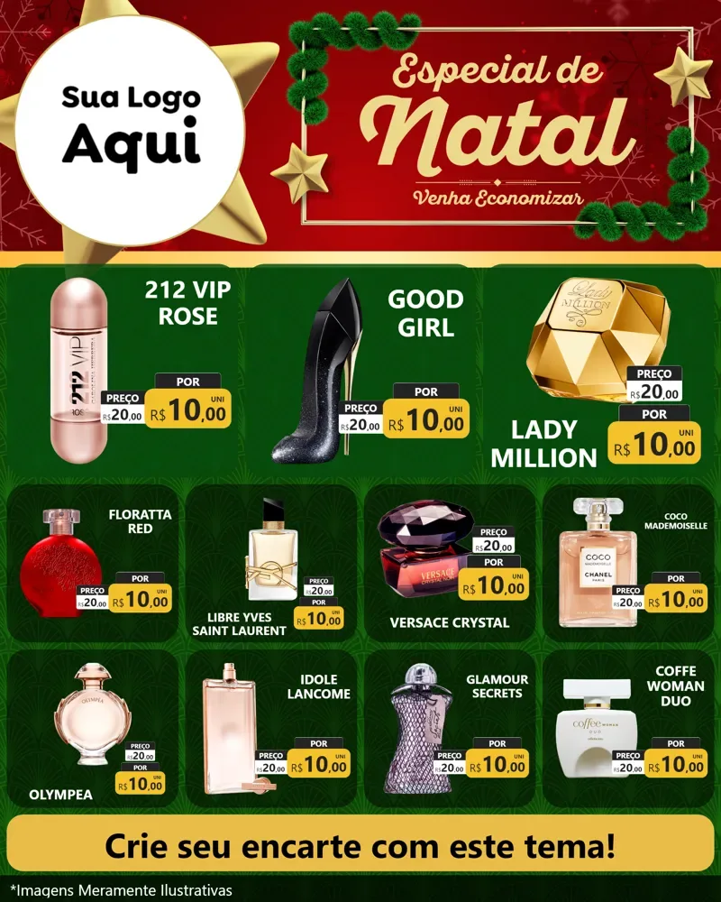 Modelo de Rede Social para Feed Instagram com o tema Especial de Natal para Perfumes