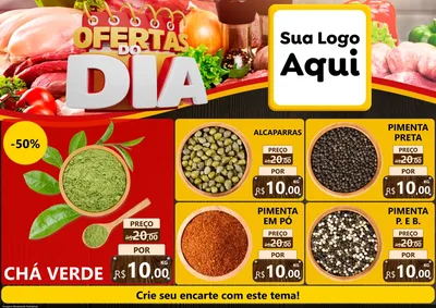 Modelo de Encarte para Encarte A4 Horizontal com o tema Ofertas do Dia para Produtos Naturais