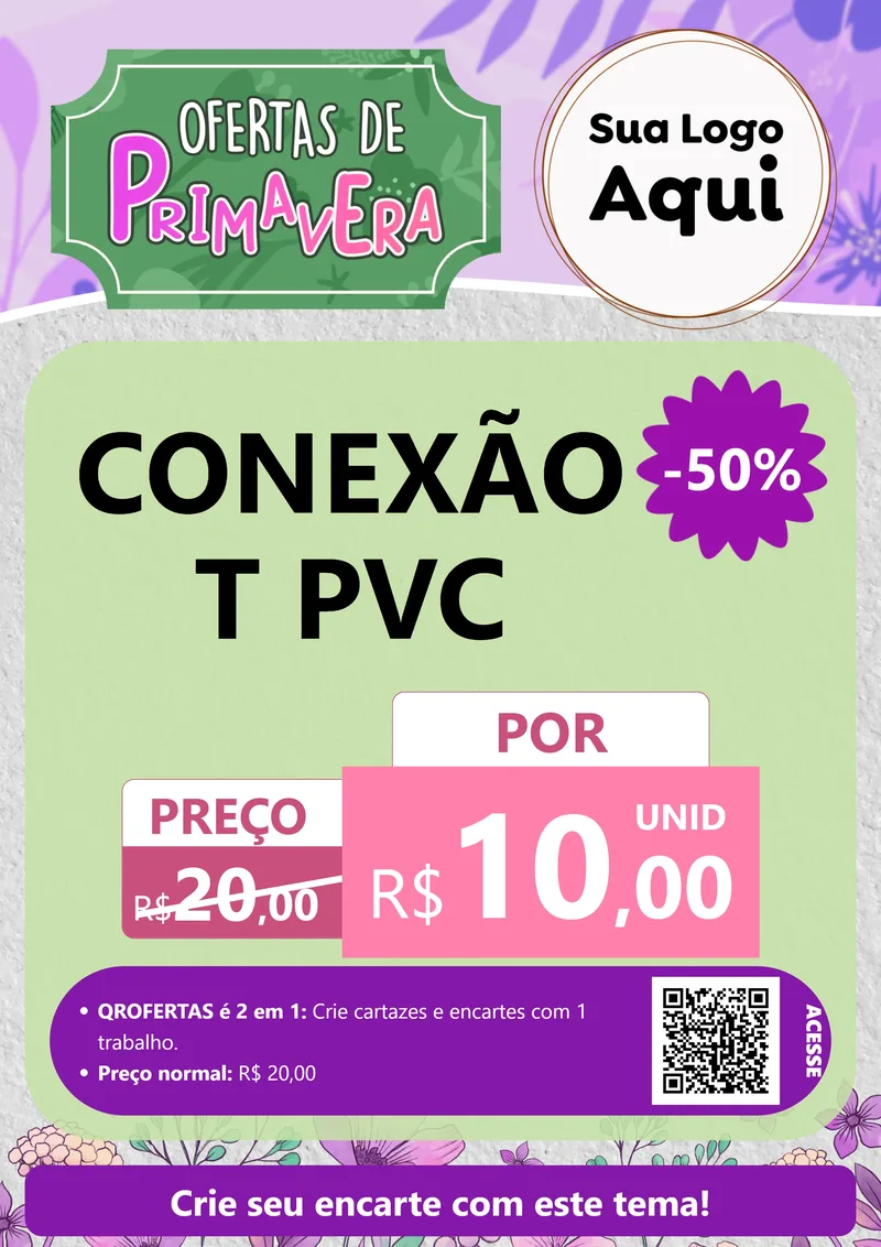 Modelo de Cartaz para Cartaz A4 Vertical com o tema Ofertas de Primavera para Tubos e conexões