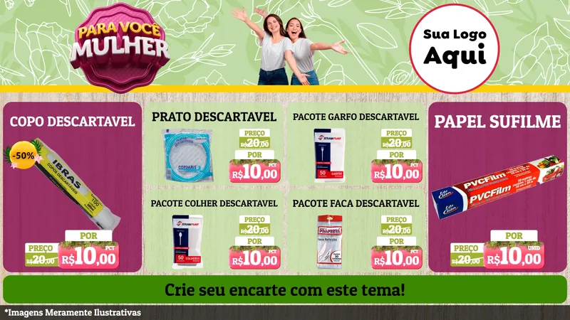 Modelo de TV para TV Horizontal com o tema Para Você Mulher para Embalagens