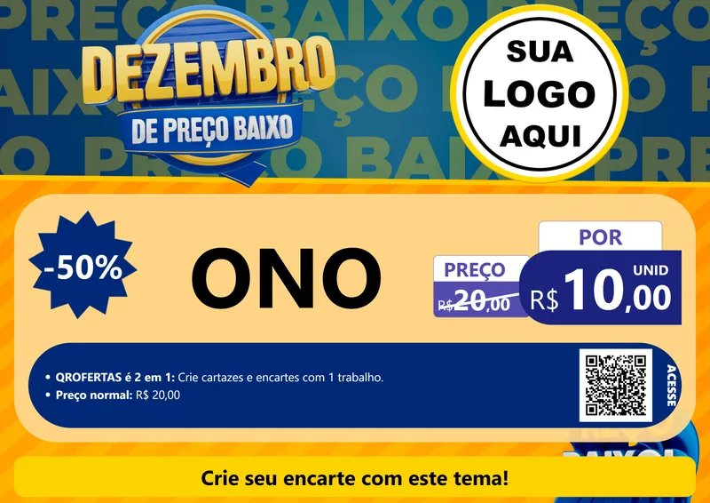 Modelo de Cartaz para Cartaz A4 Horizontal com o tema Dezembro de Preço Baixo para Óticas