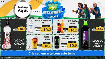 Modelo de TV para TV Horizontal com o tema Brasil Torcida - Copa para Distribuidora de bebidas