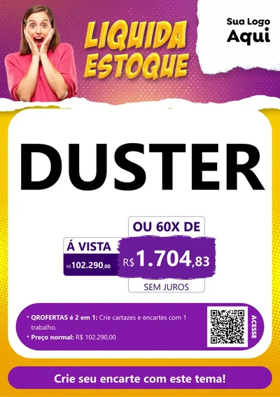 Modelo de Cartaz para Cartaz A4 Vertical com o tema Liquida estoque para Concessionaria de Carros