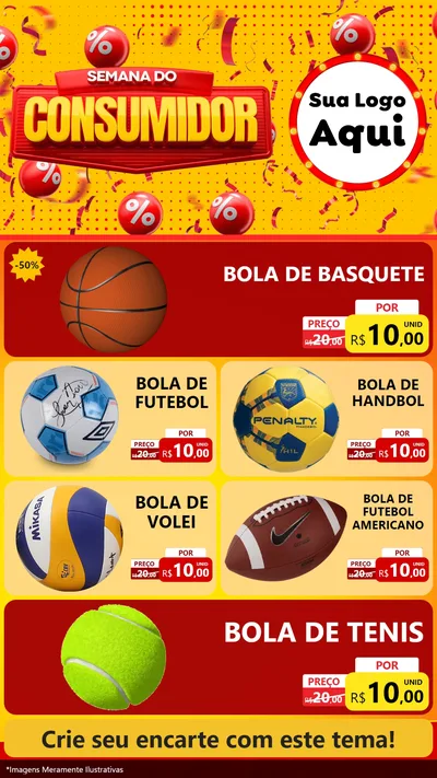 Modelo de TV para TV Vertical com o tema Semana do Consumidor para Artigos Esportivos