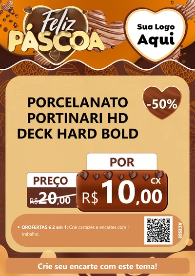 Modelo de Cartaz para Cartaz A4 Vertical com o tema Feliz Páscoa para Pisos e revestimentos