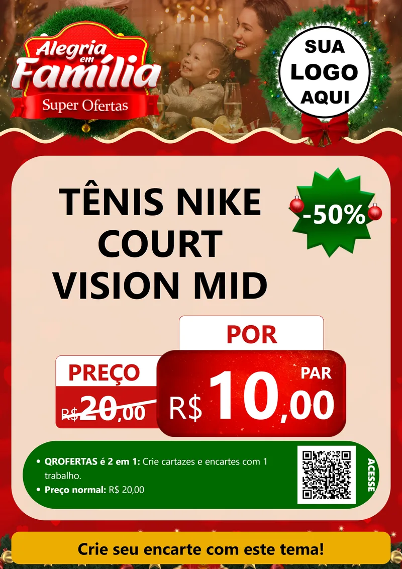 Modelo de Cartaz para Cartaz A4 Vertical com o tema Alegria Em Família - Super Ofertas para Calçados