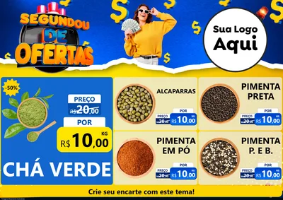 Modelo de Encarte para Encarte A4 Horizontal com o tema Segundou de Ofertas para Produtos Naturais