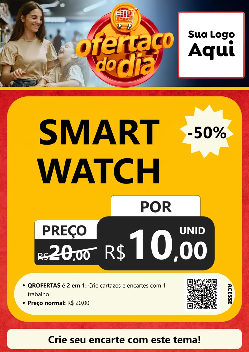 Modelo de Cartaz para Cartaz A4 Vertical com o tema Ofertaço Do Dia para Informática
