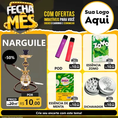 Modelo de Rede Social para Feed Facebook com o tema Fecha Mês para Tabacaria