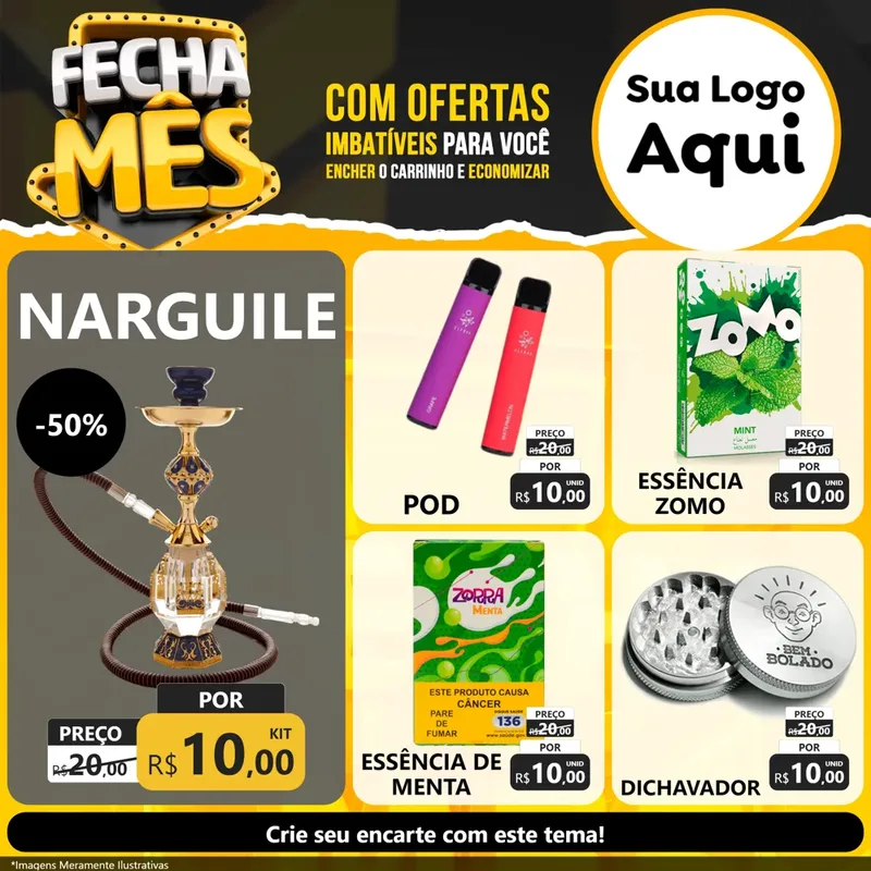 Modelo de Rede Social para Feed Facebook com o tema Fecha Mês para Tabacaria