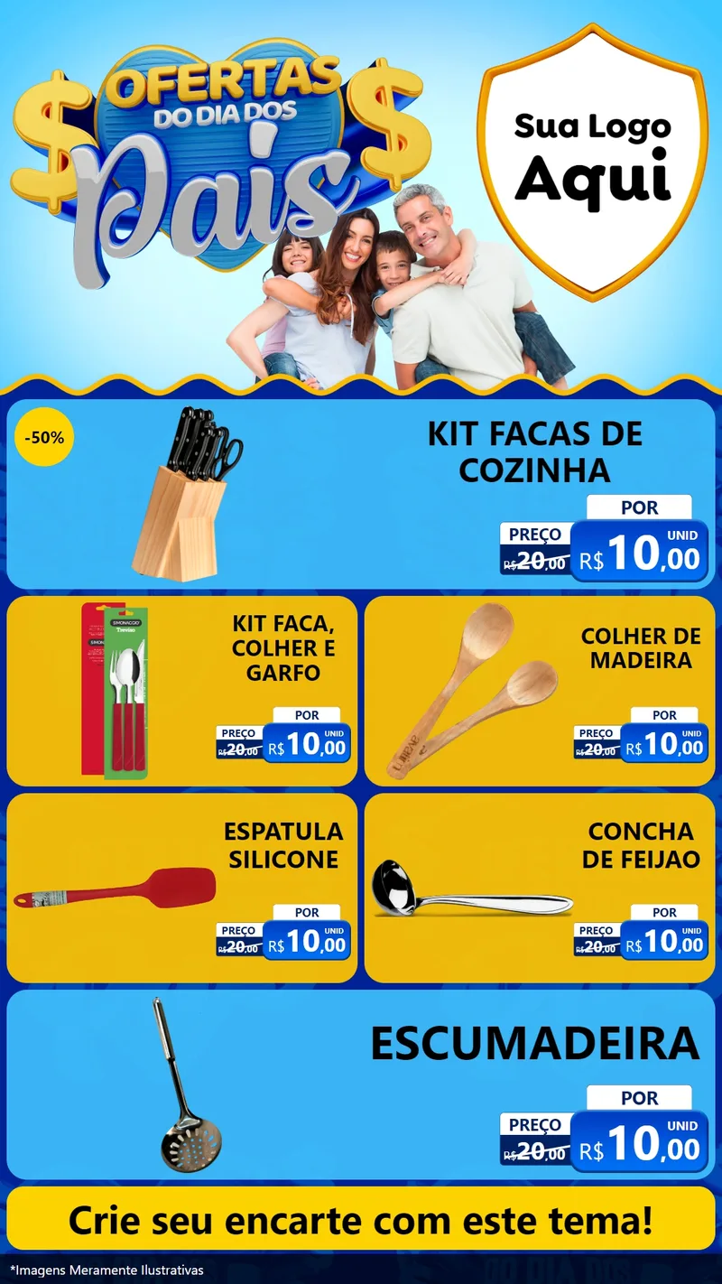 Modelo de TV para TV Vertical com o tema Ofertas do Dia dos Pais para Utilidades Domésticas