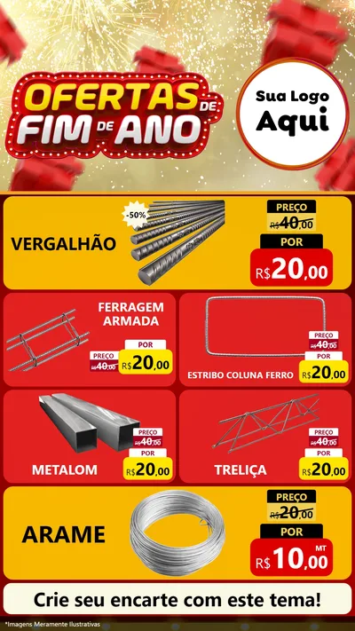 Modelo de TV para TV Vertical com o tema Ofertas de Fim de Ano para Ferragens