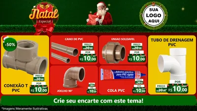 Modelo de TV para TV Horizontal com o tema Natal Especial para Tubos e conexões