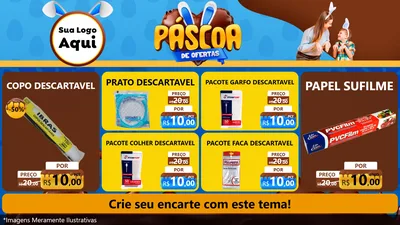 Modelo de TV para TV Horizontal com o tema Páscoa de Ofertas para Embalagens
