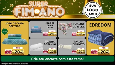 Modelo de TV para TV Horizontal com o tema Super Fim de Ano para Cama, Mesa e Banho