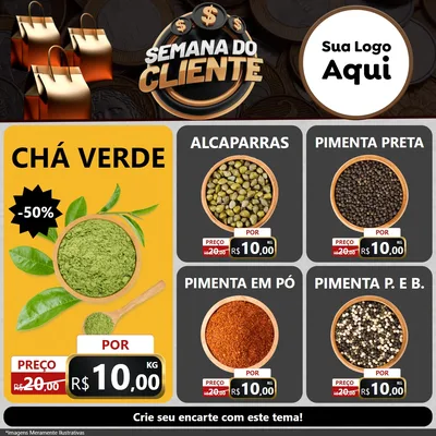 Modelo de Rede Social para Feed Facebook com o tema Semana do Cliente para Produtos Naturais