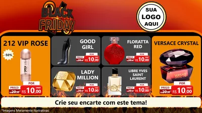 Modelo de TV para TV Horizontal com o tema Black Friday para Perfumes