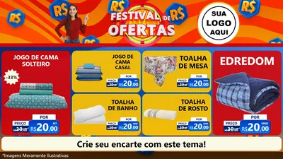 Modelo de TV para TV Horizontal com o tema Festival de Ofertas para Cama, Mesa e Banho