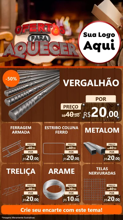 Modelo de Rede Social para Stories com o tema Ofertas Para Aquecer para Ferragens