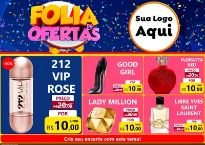 Modelo de Encarte para Encarte A4 Horizontal com o tema Folia de Ofertas para Perfumes