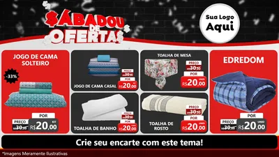 Modelo de TV para TV Horizontal com o tema Sabadou de Ofertas para Cama, Mesa e Banho