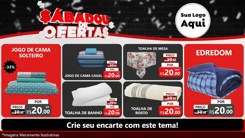 Modelo de TV para TV Horizontal com o tema Sabadou de Ofertas para Cama, Mesa e Banho