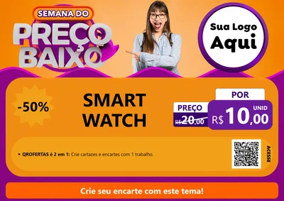Modelo de Cartaz para Cartaz A4 Horizontal com o tema Semana do Preço Baixo para Informática
