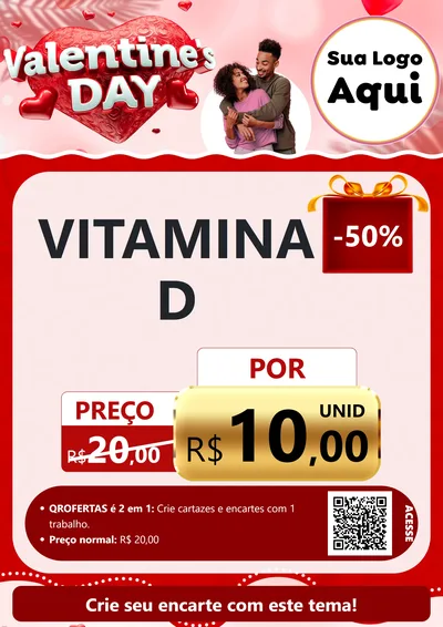 Modelo de Cartaz para Cartaz A4 Vertical com o tema Valentine's Day para Farmácia