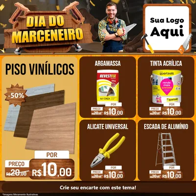 Modelo de Rede Social para Feed Facebook com o tema Dia do Marceneiro para Material para Construção