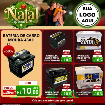Modelo de Rede Social para Feed Facebook com o tema Natal Especial para Baterias Elétricas