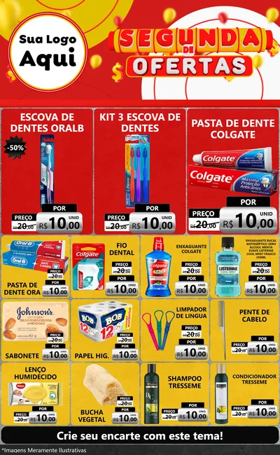 Modelo de Encarte para Encarte Grande com o tema Segunda de Ofertas para Higiene Pessoal