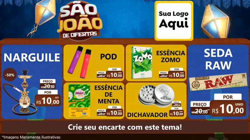 Modelo de TV para TV Horizontal com o tema São João Ofertas Imbatíveis! - Junina para Tabacaria