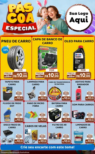 Modelo de Encarte para Encarte Grande com o tema Páscoa Especial para Auto peças