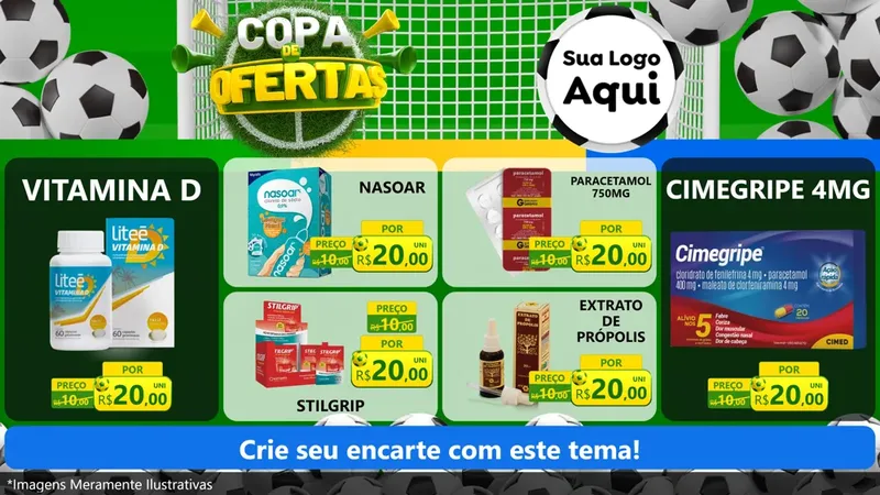 Modelo de TV para TV Horizontal com o tema Copa De Ofertas para Farmácia
