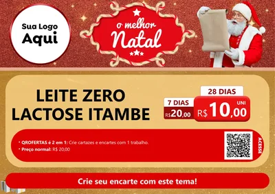Modelo de Cartaz para Cartaz A4 Horizontal com o tema O Melhor Natal para Frios e Laticínios