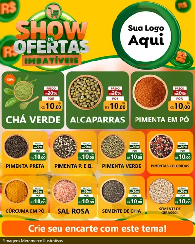 Modelo de Rede Social para Feed Instagram com o tema Show de Ofertas Imbatíveis para Produtos Naturais