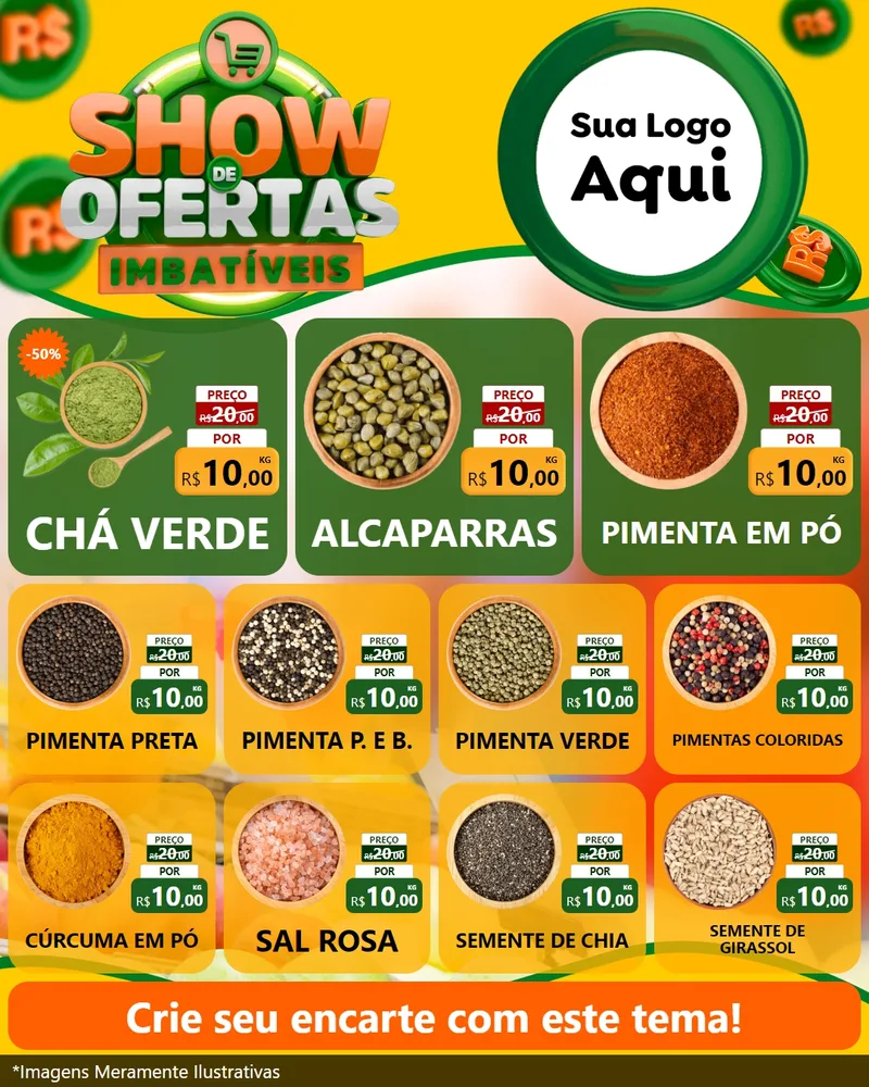 Modelo de Rede Social para Feed Instagram com o tema Show de Ofertas Imbatíveis para Produtos Naturais