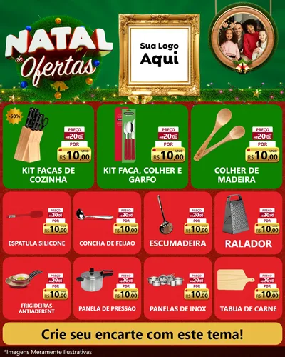 Modelo de Rede Social para Feed Instagram com o tema Natal de Ofertas para Utilidades Domésticas