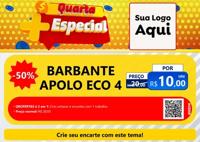 Modelo de Cartaz para Cartaz A4 Horizontal com o tema Quarta Mais Especial para Armarinho e Aviamentos