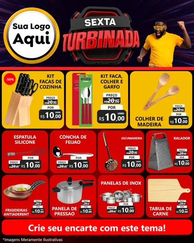 Modelo de Rede Social para Feed Instagram com o tema Sexta Turbinada para Utilidades Domésticas