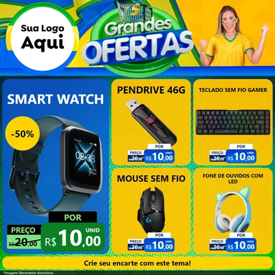 Modelo de Rede Social para Feed Facebook com o tema Grandes Ofertas para Informática