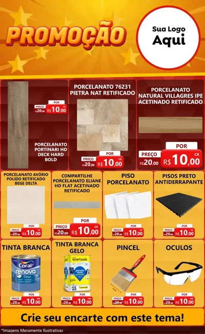 Modelo de Encarte para Encarte Grande com o tema Promoção para Pisos e revestimentos