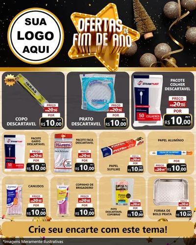Modelo de Rede Social para Feed Instagram com o tema Ofertas de Fim de Ano para Embalagens