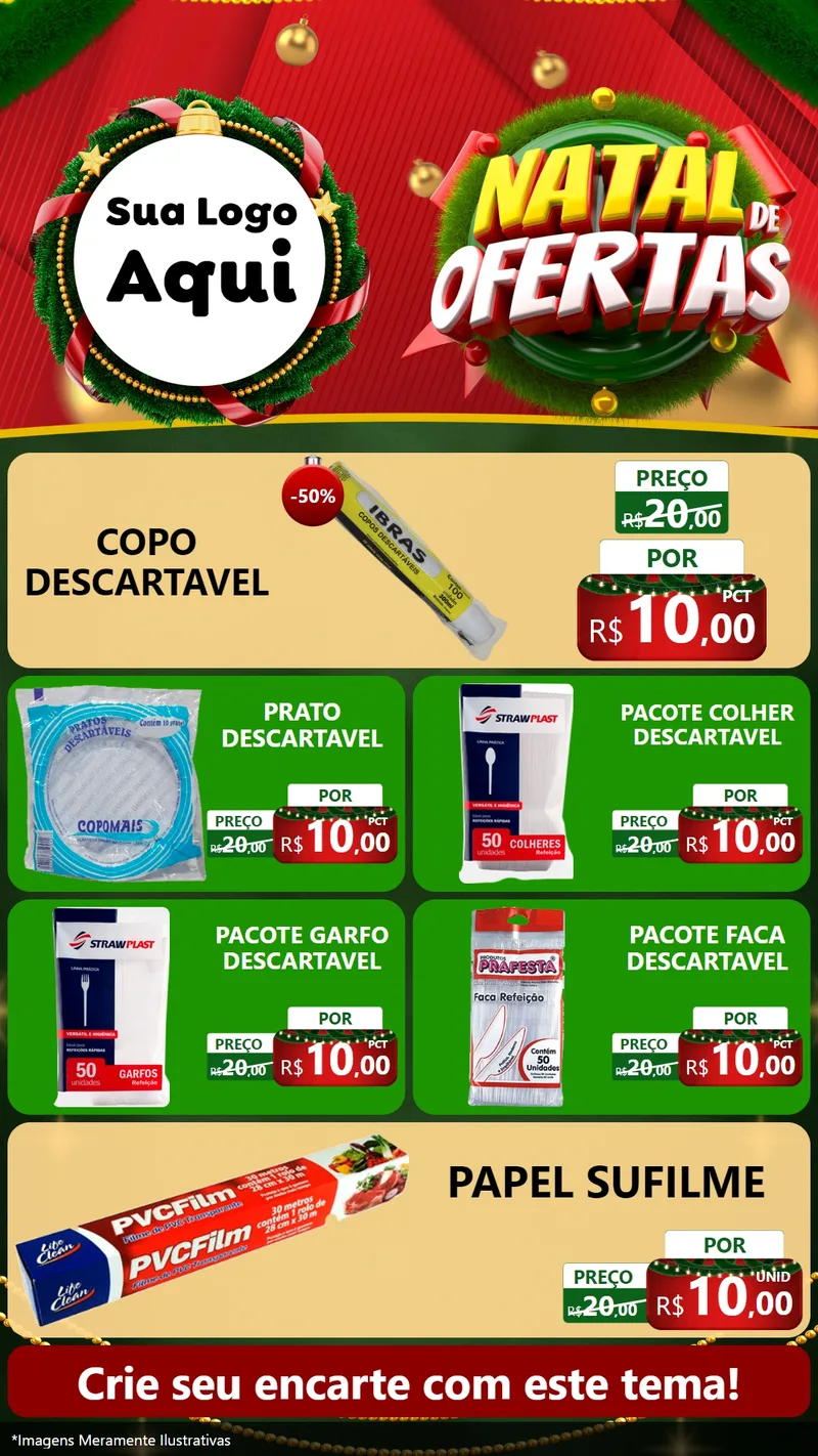 Modelo de TV para TV Vertical com o tema Natal de Ofertas para Embalagens