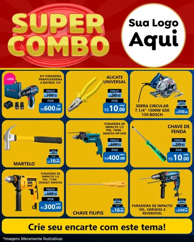 Modelo de Rede Social para Feed Instagram com o tema Super Combo para Maquinas e Ferramentas