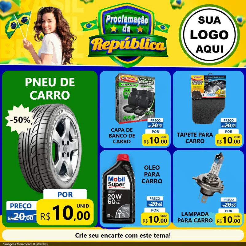 Modelo de Rede Social para Feed Facebook com o tema Proclamação da República para Auto peças